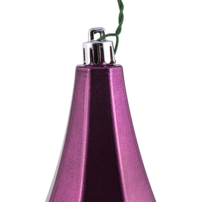 Vickerman 8" Plum Candy Finish Diamond Finial Ornament Pack of 2