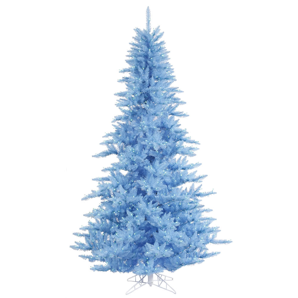 Vickerman 9' Sky Blue Fir Artificial Christmas Tree Blue  Dura-lit LED Lights