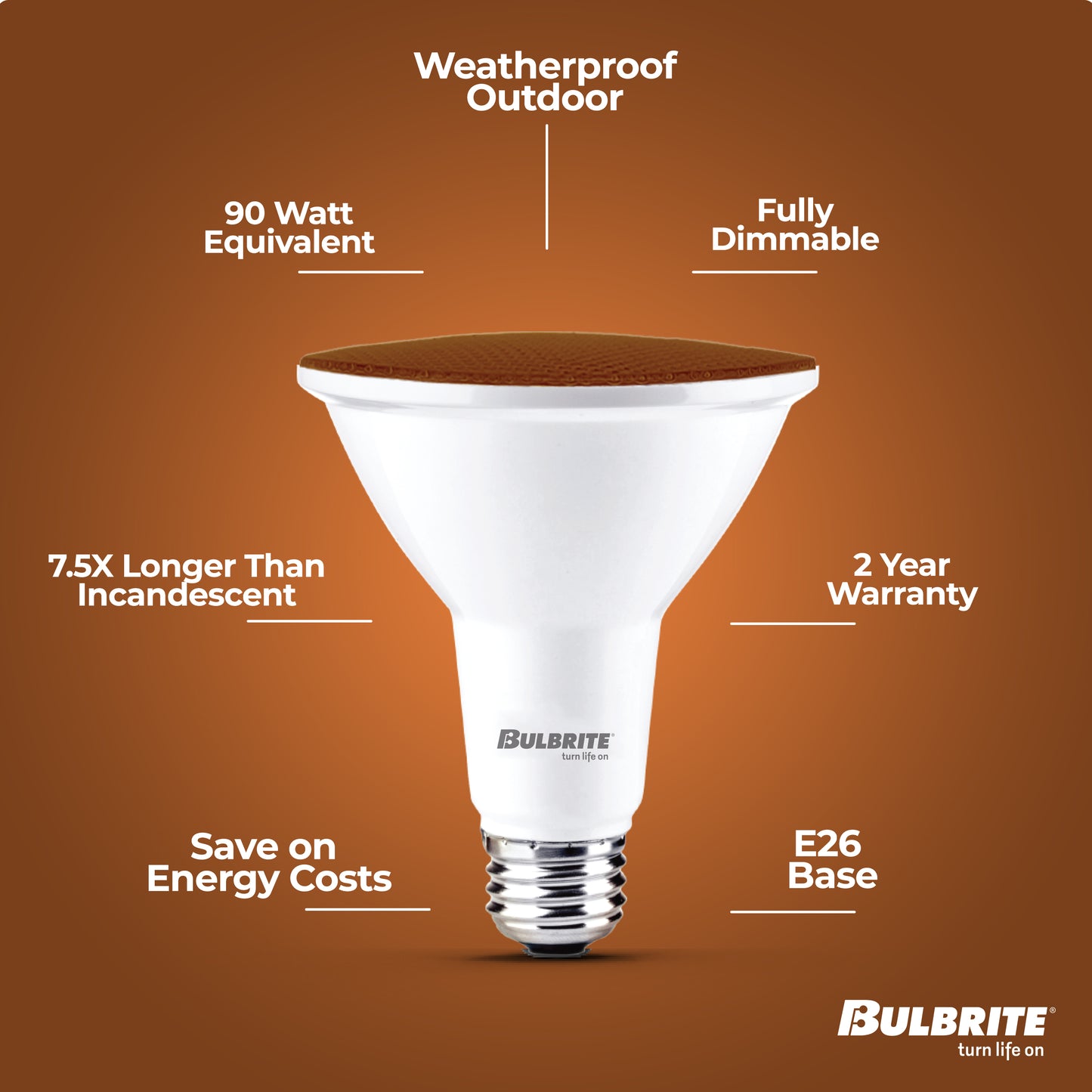 Bulbrite 772501 90-Watt Equivalent, Amber Color PAR38 Weatherproof Outdoor E26 Medium Base Flood LED Light Bulb
