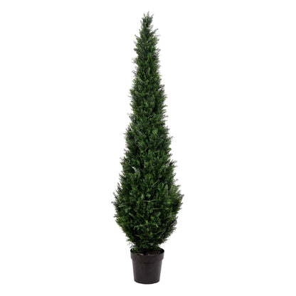 Vickerman 7' Artificial Potted Green Cedar Tree.