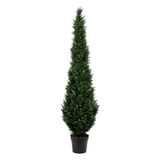 Vickerman 7' Artificial Potted Green Cedar Tree.