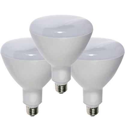Damar BR40 LED Flood Light Bulb 14W 780 Lumen E26 Medium Base 3000K Soft White for Interior Home Decor Kitchen Recessed Can Light Bulbs 120V 100° Beam Angle White Finish Pack of 3