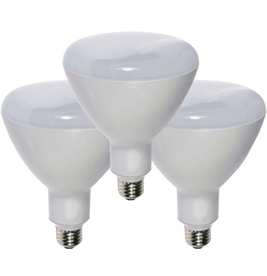 Damar BR40 LED Flood Light Bulb 14W 780 Lumen E26 Medium Base 3000K Soft White for Interior Home Decor Kitchen Recessed Can Light Bulbs 120V 100° Beam Angle White Finish Pack of 3