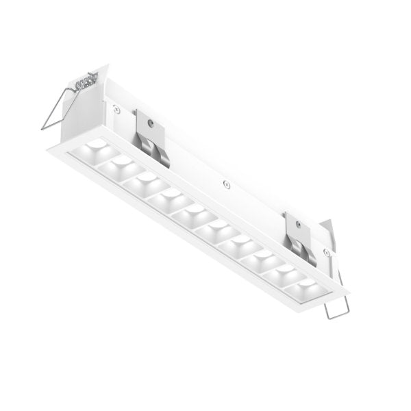 DALS Lighting Upto 10 Lights Rectangular Mutli-Spot Recessed Downlight with Junction Box/Driver | 30° Beam Angle | 3000K/5CCT Selectable | LED Dimmable Regressed Trim | ETL Certified