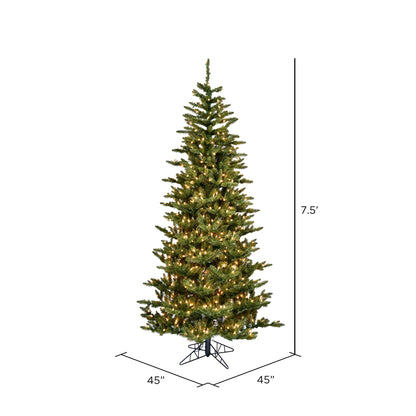 Vickerman 7.5' x 45" Slim Natural Fraser Fir Artificial Christmas Tree Clear Dura-lit Lights