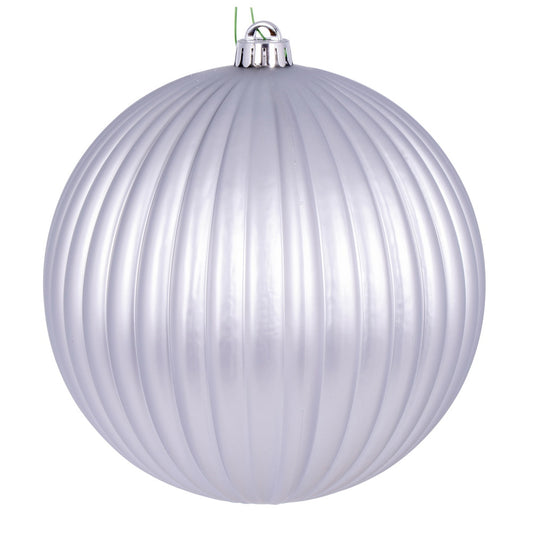 Vickerman 8" Silver Matte Lined Ball Ornament 1 per Bag.