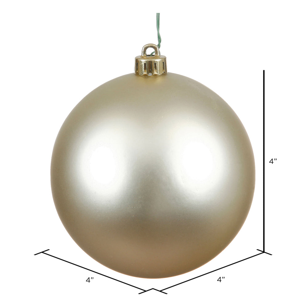 Vickerman 4" Champagne Matte Ball Ornament 6 per Bag