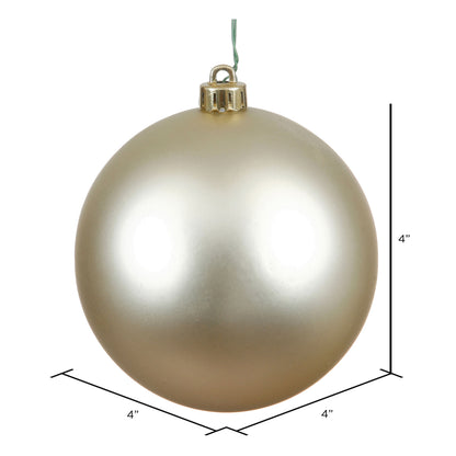 Vickerman 4" Champagne Matte Ball Ornament 6 per Bag