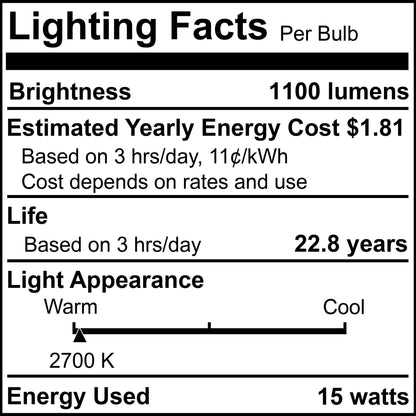 Bulbrite 772860 LED Filament 15 Watt Dimmable BR40 Light Bulb with Frost Glass Finish and Medium (E26) Base - 2700K (Warm White Light), 1400 Lumens