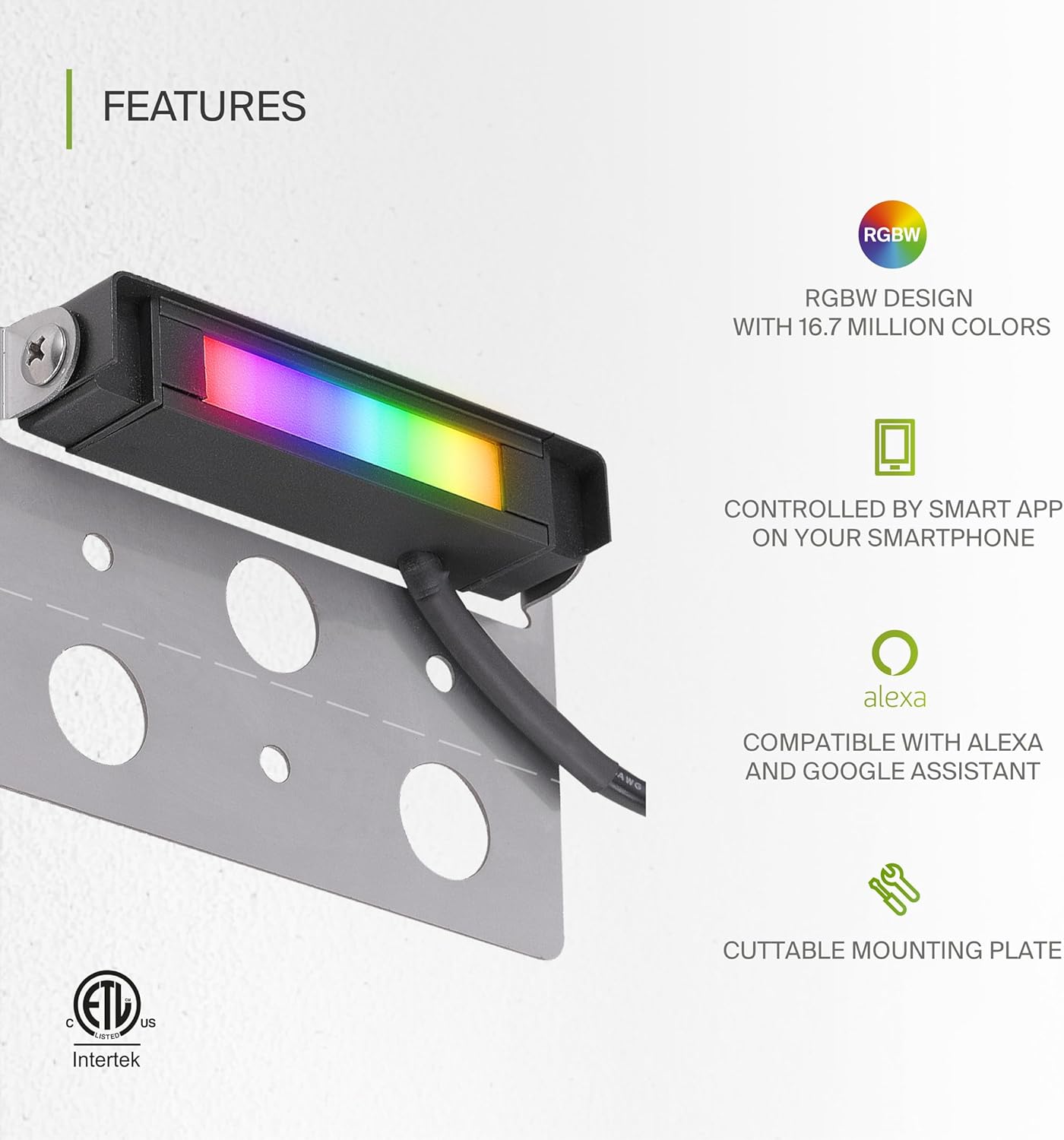 ASD Lighting LED Hardscape Light Swivel 4inch 2W 12V 2700-6500K RGBW Smart APP Control with Hub Bronze ETL 8 pack