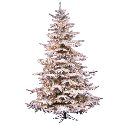 Vickerman 6.5' Flocked Sierra Fir Artificial Christmas Tree Clear Dura-Lit lights