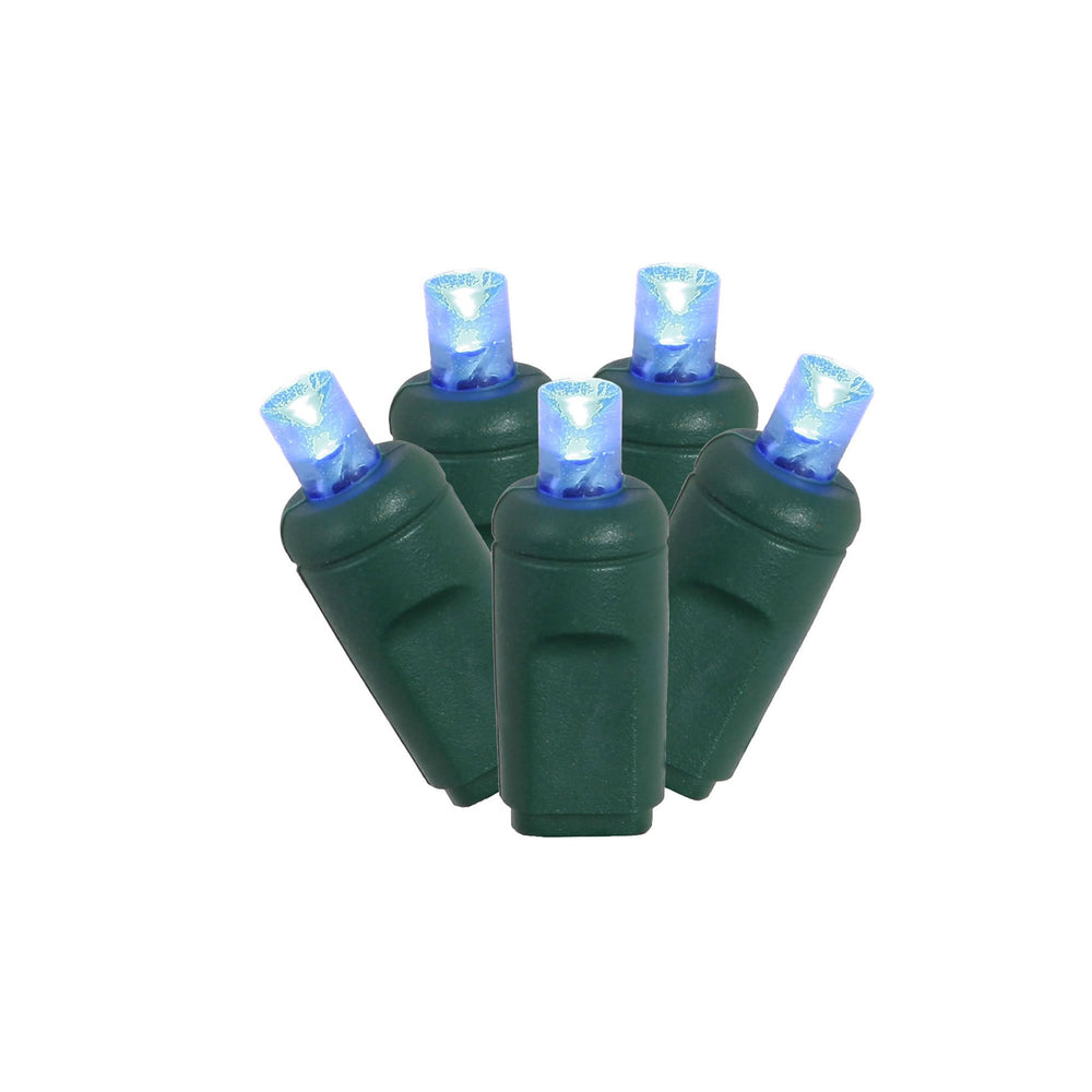Vickerman 70 Blue Twinkle LED Light on Green Wire 4" Spacing x 24' Long Light Strand.