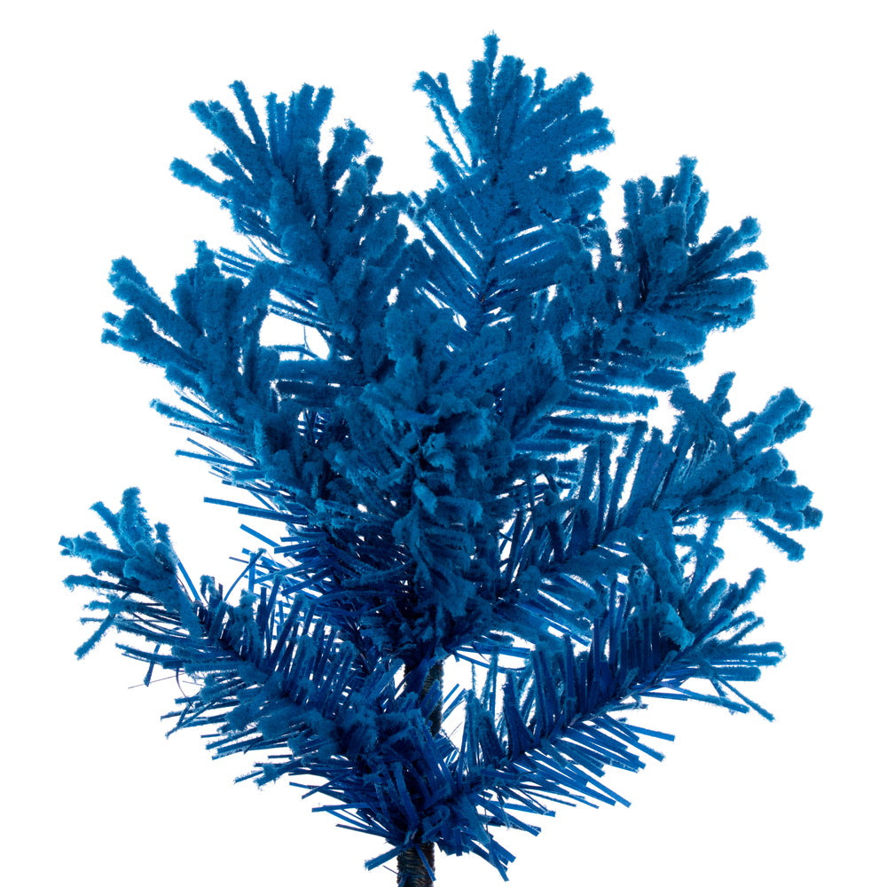 Vickerman 6.5' x 27" Flocked Turquoise Fir Artificial Unlit Pencil Christmas Tree.