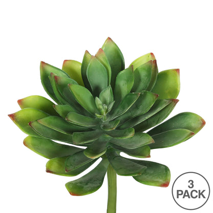 Vickerman 10" Artificial Green Succulent Stem Set of 3