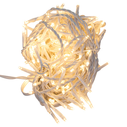 Vickerman 144 Warm White LED Cluster Light Set 24' Christmas Light Set White Wire