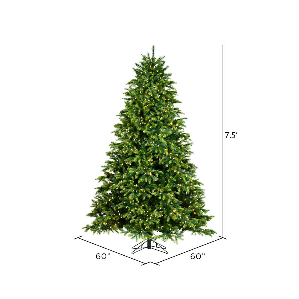 Vickerman 7.5' x 60" Deluxe Balsam EZ Plug Artificial Christmas tree Warm White Dura-Lit LED Lights