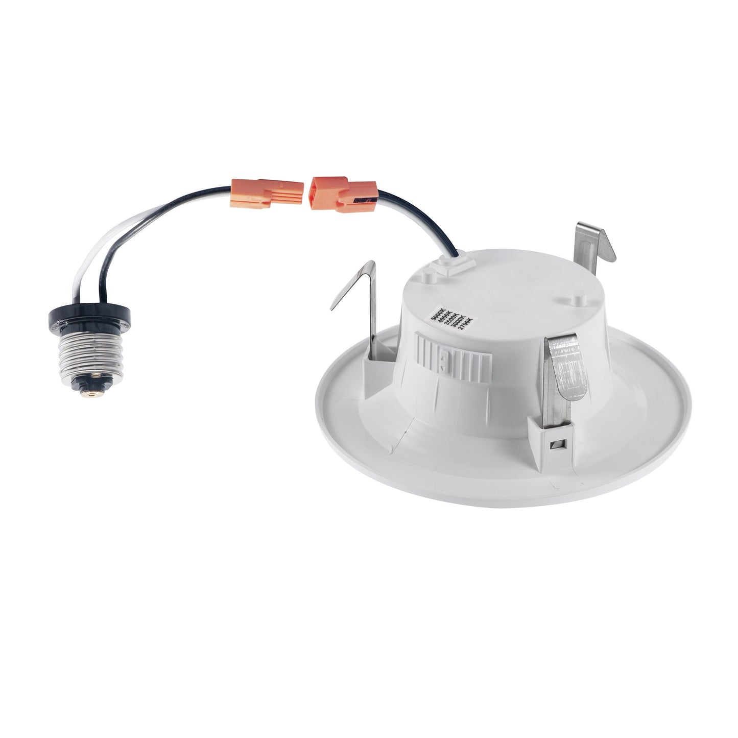 ASD Lighting LED Round Downlight Retrofit Kit 4" 8.6W 120V CCT Selectable 2700/3000/3500/4000/5000K Dimmable PC, Baffle Trim, White UL 12pack