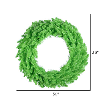 Vickerman 36" Lime Artificial Christmas Wreath Lime Dura-lit Incandescent Mini Lights