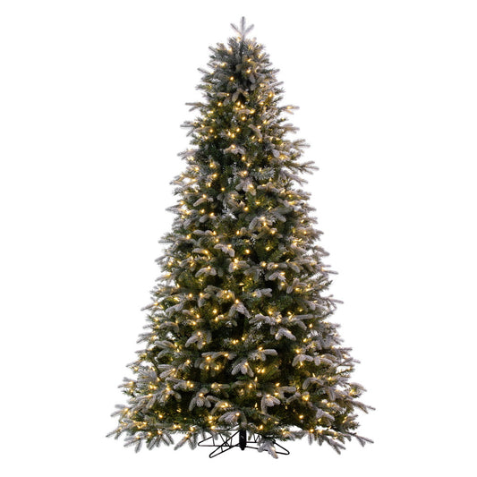 Vickerman 7.5' x 56" Frosted Douglas Fir Artificial Christmas Tree with Warm White LED Lights.