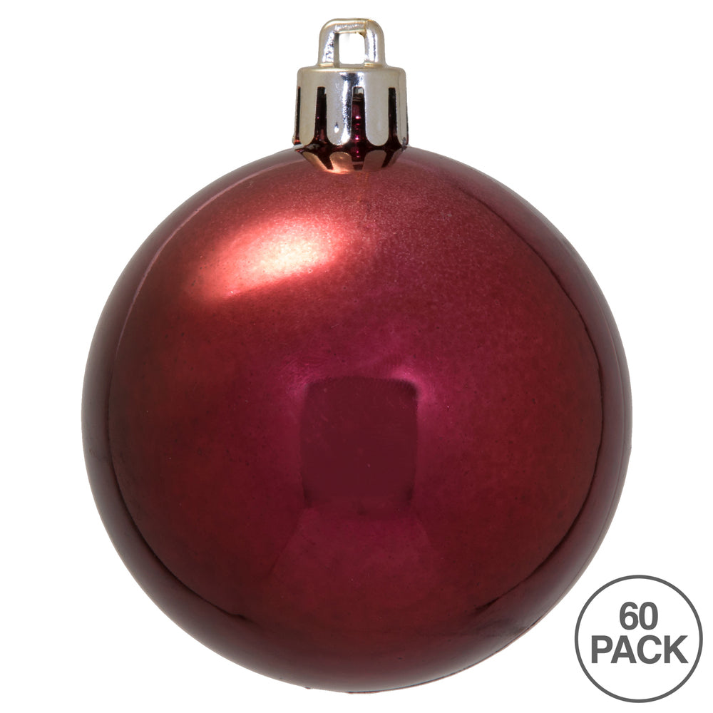 Vickerman 2.4" Wine Shiny Ball Ornament 60 per Box