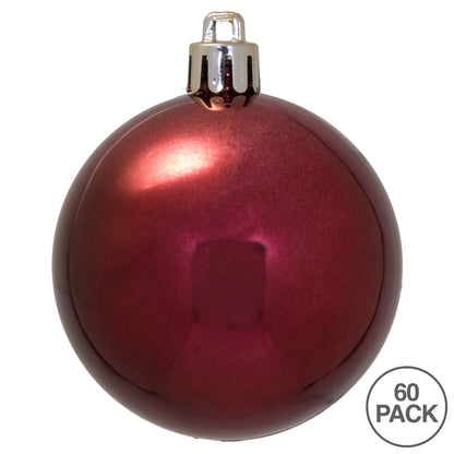 Vickerman 2.4" Wine Shiny Ball Ornament 60 per Box