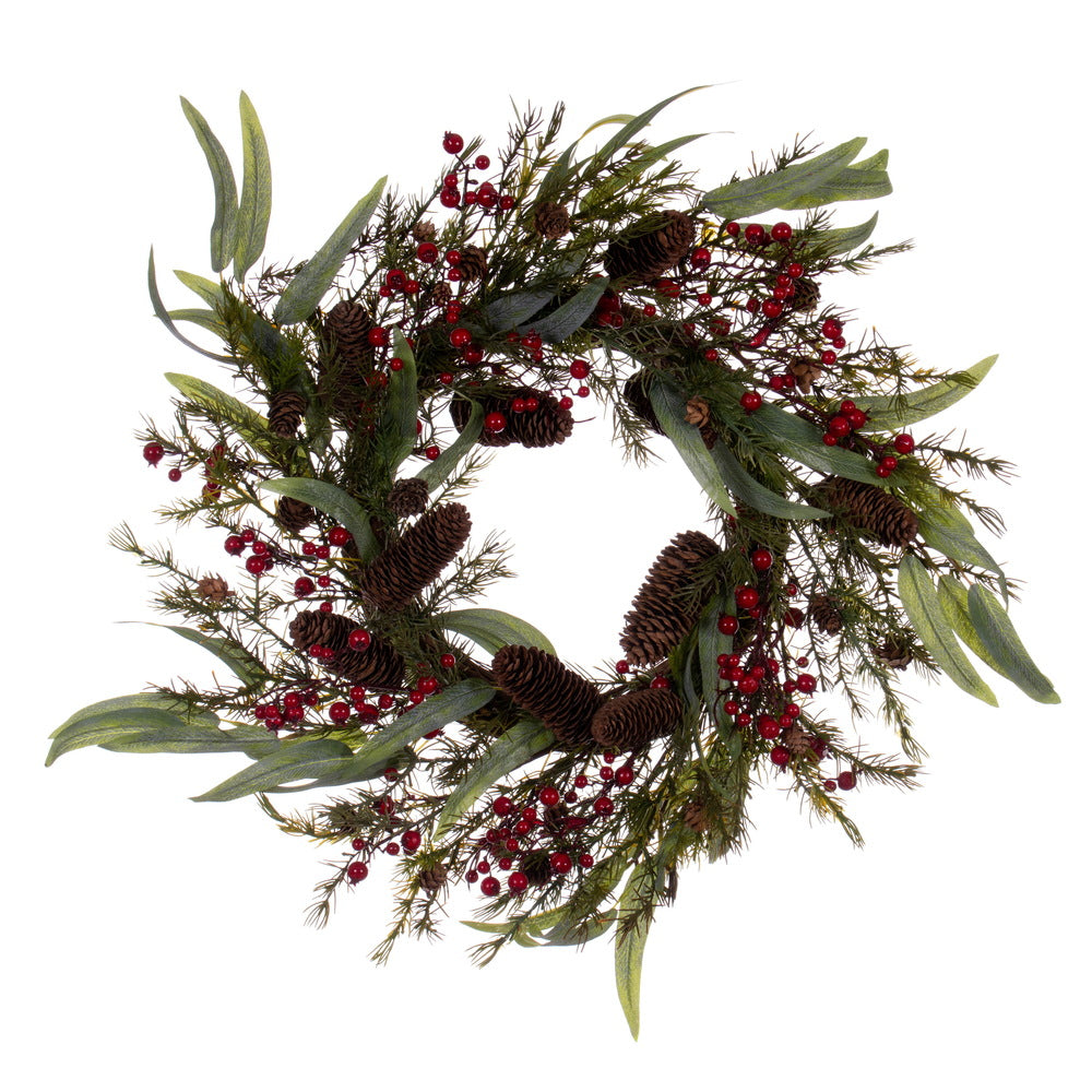 Vickerman 22" Green Artificial Leaf Wreath.