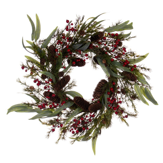 Vickerman 22" Green Artificial Leaf Wreath.
