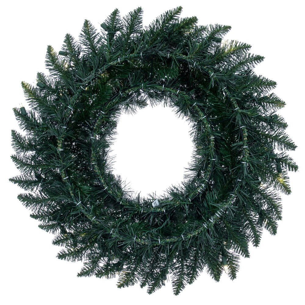 Vickerman 24" Camdon Fir Artificial Christmas Wreath with Warm White LED Mini Lights