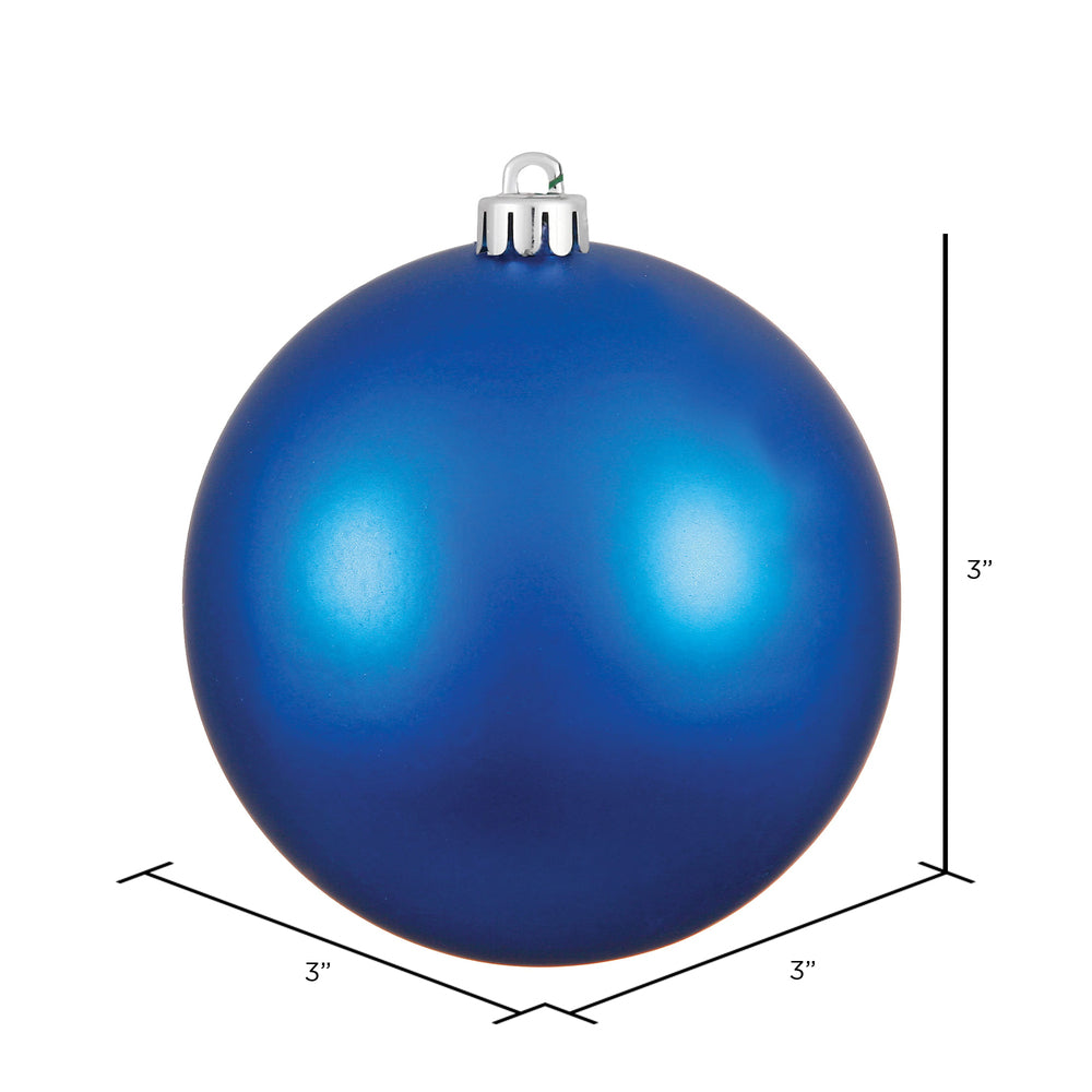 Vickerman 3" Blue Matte Ball Ornament 12 per Bag