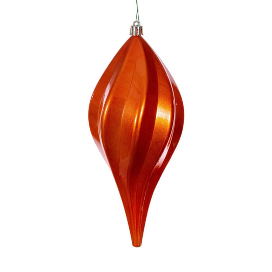 Vickerman 8" Burnished Orange UV Candy Swirl Drop Christmas Ornament Set of 3