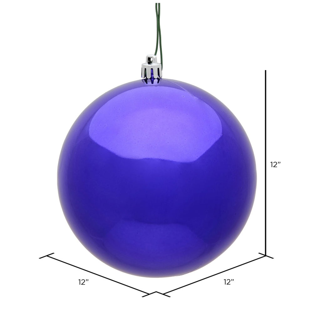 Vickerman 12" Purple Shiny Ball Ornament