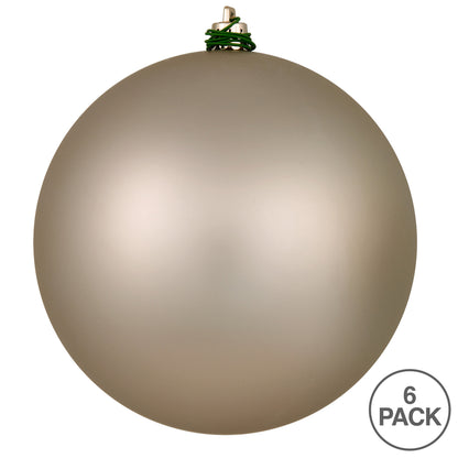 Vickerman 4" Oat Matte Ball Ornament 6 per Bag