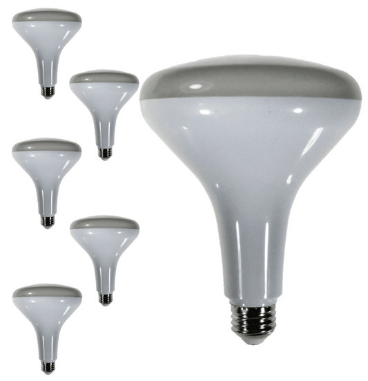 Damar BR40 LED Flood Light Bulb 9W 650 Lumen E26 Medium Base 5000K Bright White for Interior Home Decor Kitchen Recessed Can Light Bulbs 120V 120° Beam Angle White Finish Pack of 6