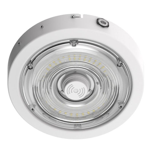 Westgate Builder Series Indoor Round Canopy Light Selectable 30/40/50W 30/40/50K Sensor Ready, Wh, Outdoor Lighting, 30W/40W/50W, 135 Lumens/W, 30K/40K/50K, White Finish, 0-10V