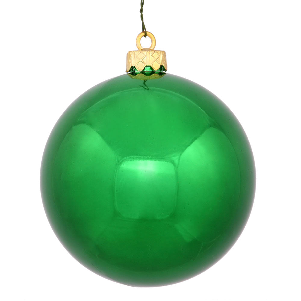 Vickerman 3" Christmas Green Shiny Ball Ornament 32 per Box