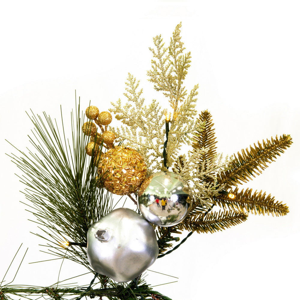 Vickerman 6' x 16" Artificial Christmas Garland Battery Operated Warm White Lights