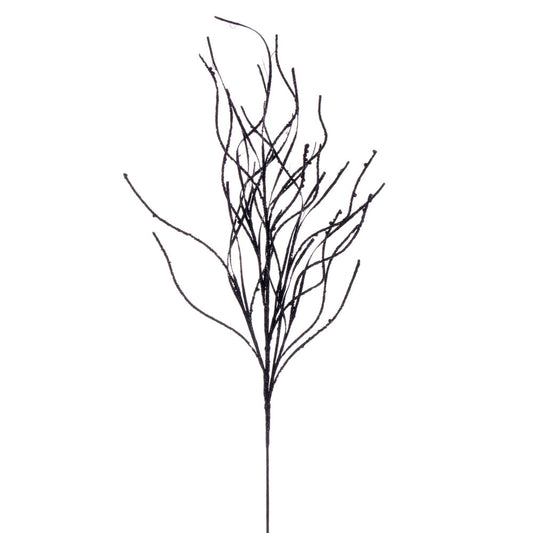 Vickerman 40" Black Berry Cluster and Wavy Glitter Ball Spray 4 per bag.