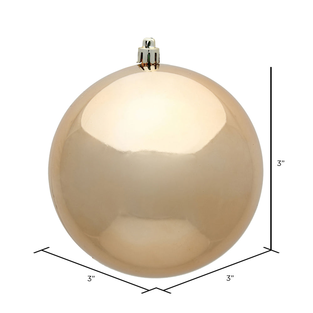 Vickerman 3" Café Latte Shiny Ball Ornament 32 per Box