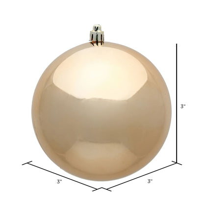 Vickerman 3" Café Latte Shiny Ball Ornament 32 per Box