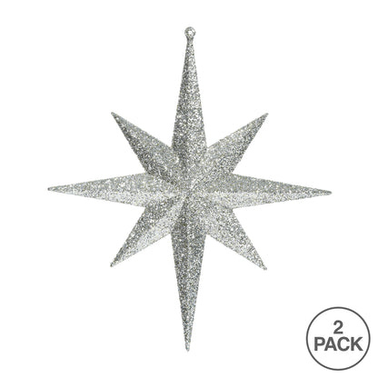 Vickerman 12" Champagne Iridescent Glitter Bethlehem Star Christmas Ornament 2 per Box