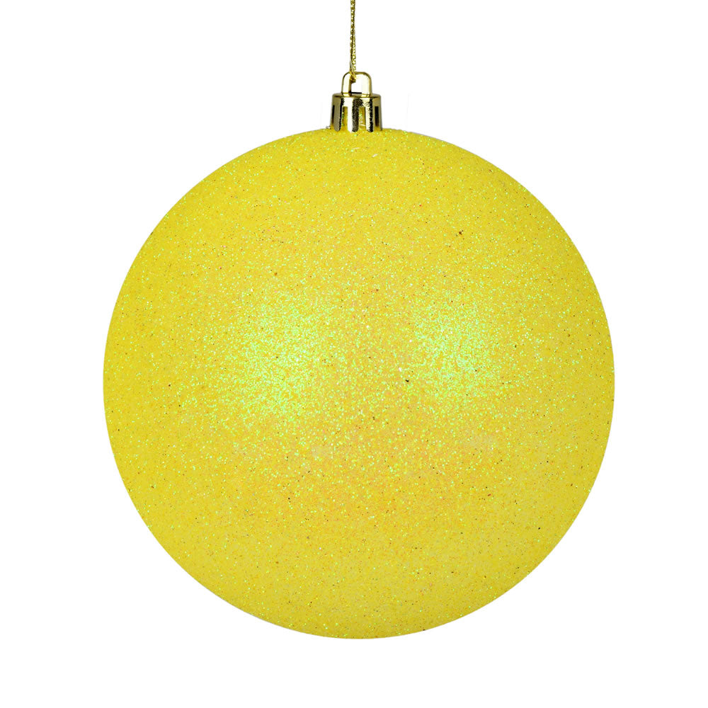 Vickerman 12" Yellow Glitter Ball Ornament