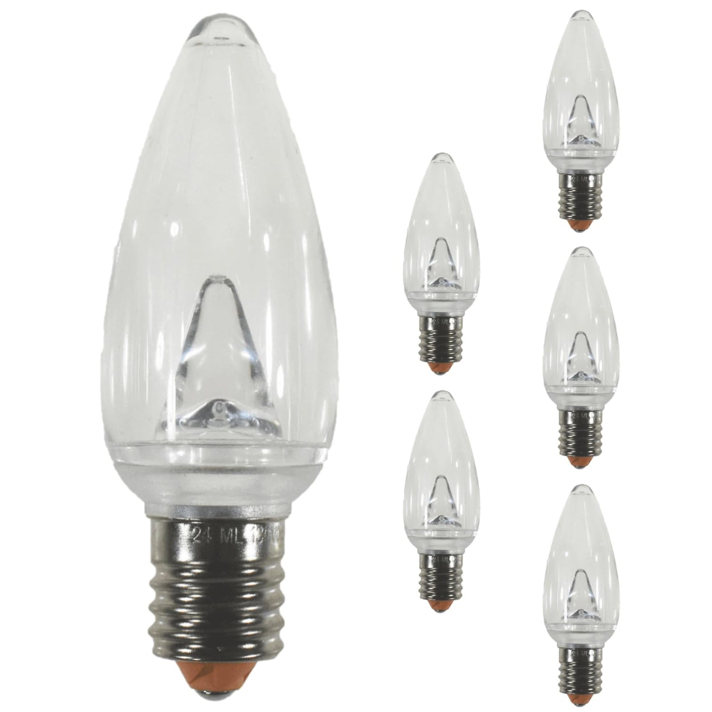 Damar- C9 LED Christmas Light Bulb 0.6-0.96W 2700K Warm White E17 Intermediate Base Dimmable 100-130V Indoor Outdoor Rated Pack of 6- Commercial Grade Shatterproof String Light Replacement for Patio