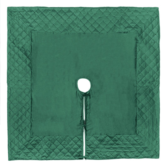 Vickerman 52" Green Quilt Stitch Jewel Christmas Tree skirt