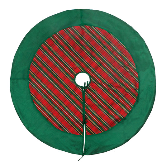 Vickerman 52" Red and Green Plaid Christmas Tree skirt