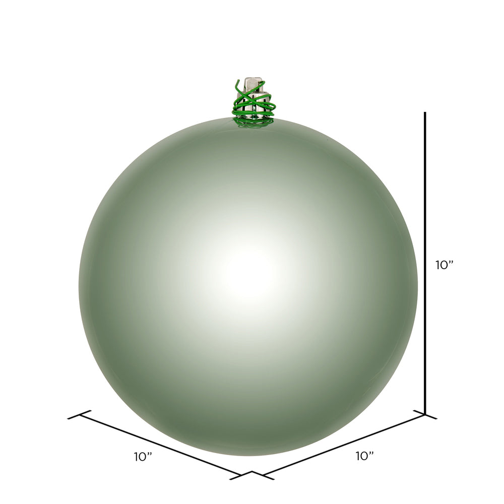 Vickerman 10" Frosty Mint Shiny Ball Ornament