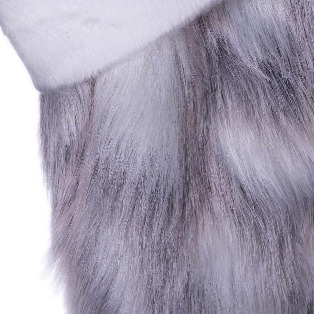 Vickerman 20" x 8" Arctic Faux Fur Stocking