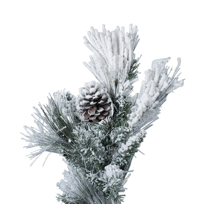 Vickerman 9' x 59" Flocked Atka Slim Half Christmas Tree Dura-Lit® LED Warm White Mini Lights.