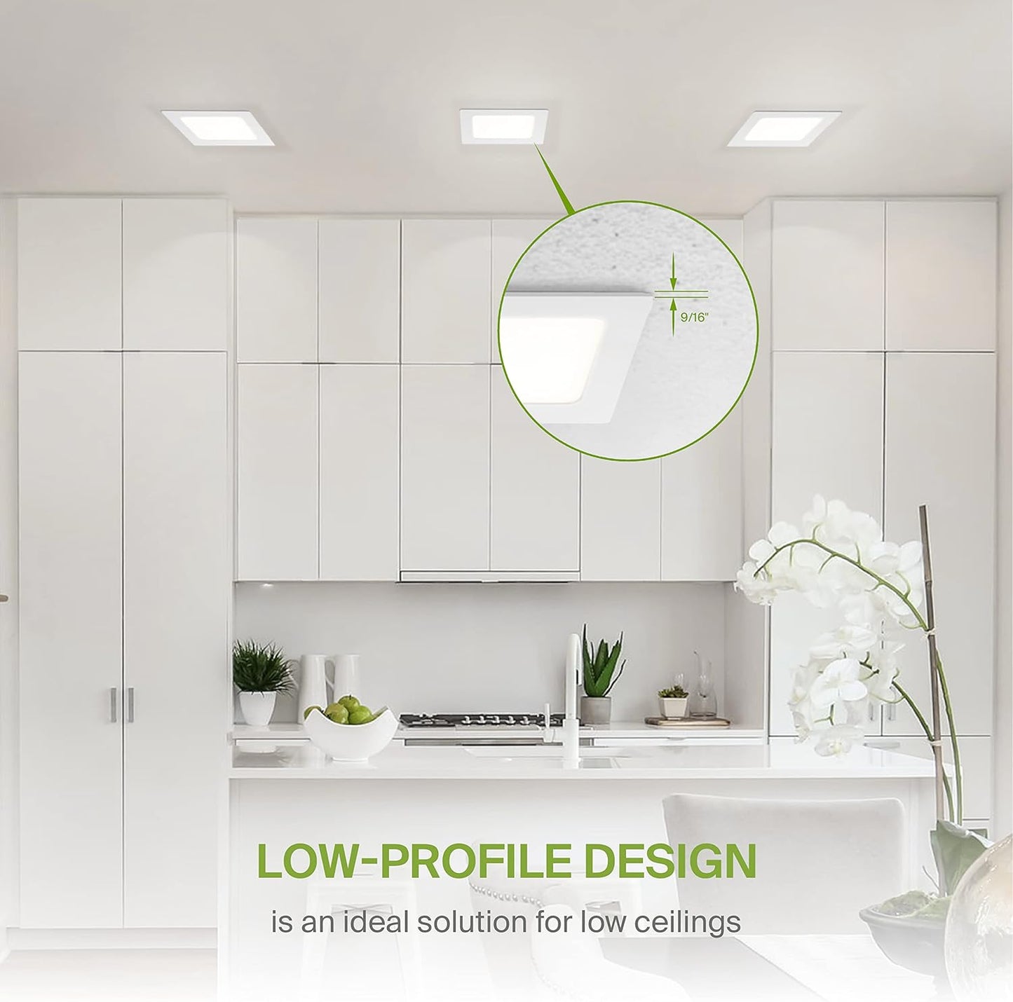 ASD Lighting LED Recessed Mini Panel Square 4inch 12W 120V Triac 2700/3000/3500/4000/5000K White UL Energy Star 6 pack