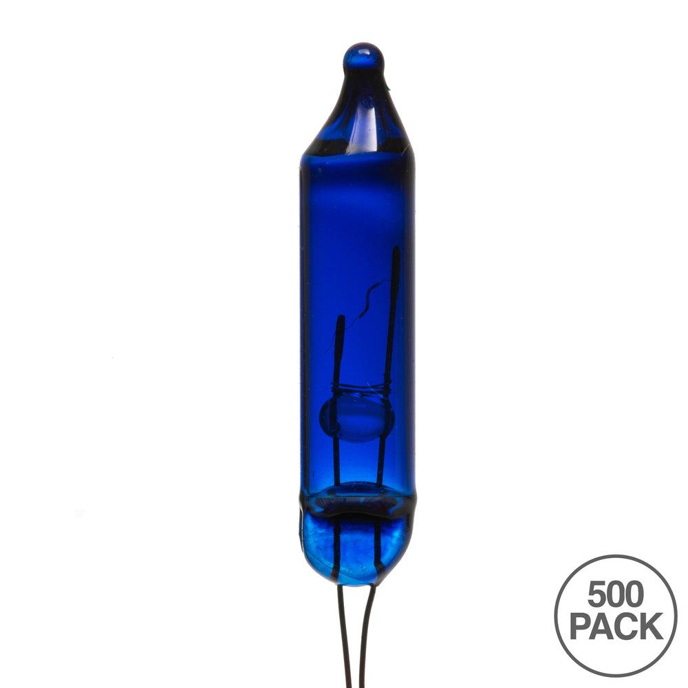 Vickerman Blue Glass Incandescent Mini Bulb with Pinched Base 2.5 Volt 170mA 50 per bag