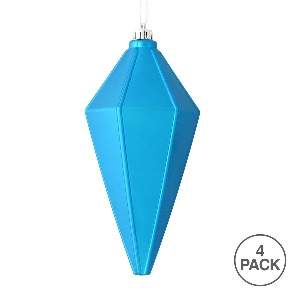 Vickerman 7" Turquoise Matte Lantern Christmas Ornament 4 per Bag